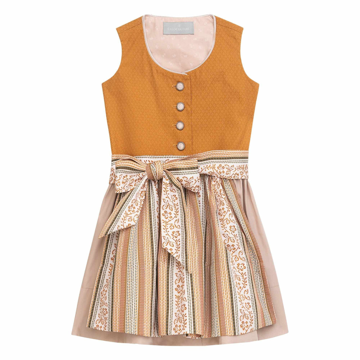 Kinderdirndl mit Strickjacke Ocker/Beige