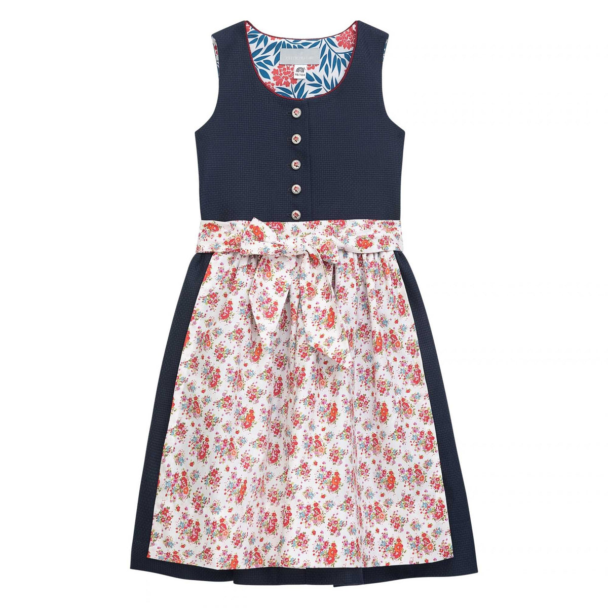 Kinderdirndl mit Strickjacke Blau/Rot