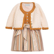 Kinderdirndl mit Strickjacke Ocker/Beige