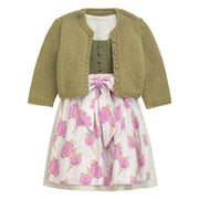 Kinderdirndl mit Strickjacke Grün/Rosa