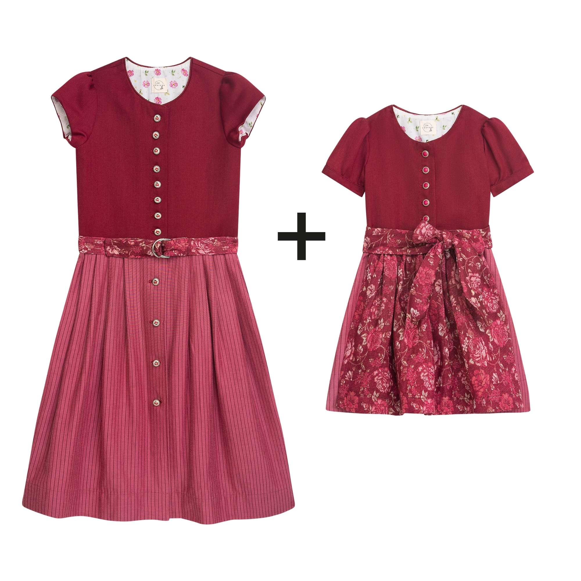 Schwestern Partnerlook weinrot