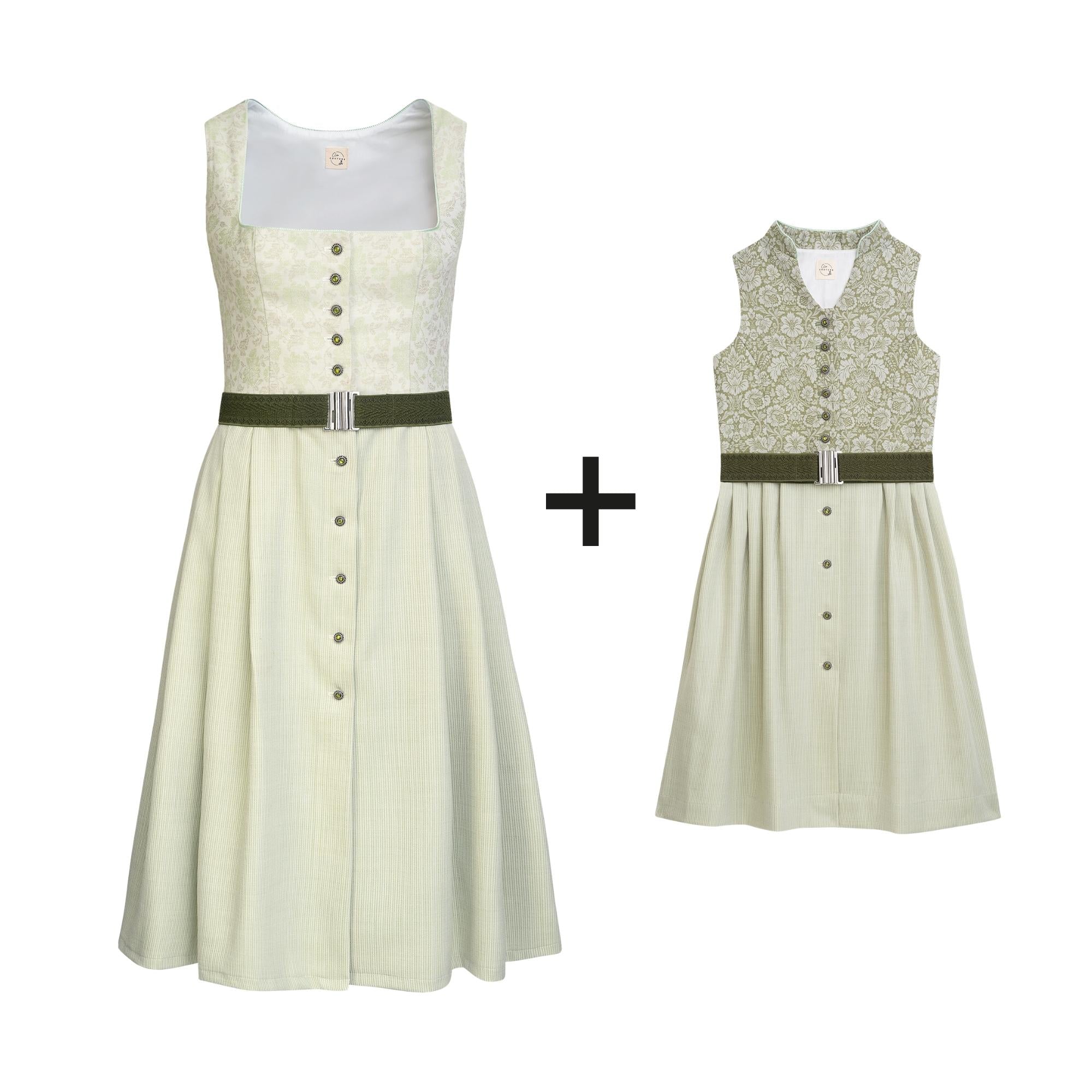 Damendirndl + Kinderdirndl pastellgrün