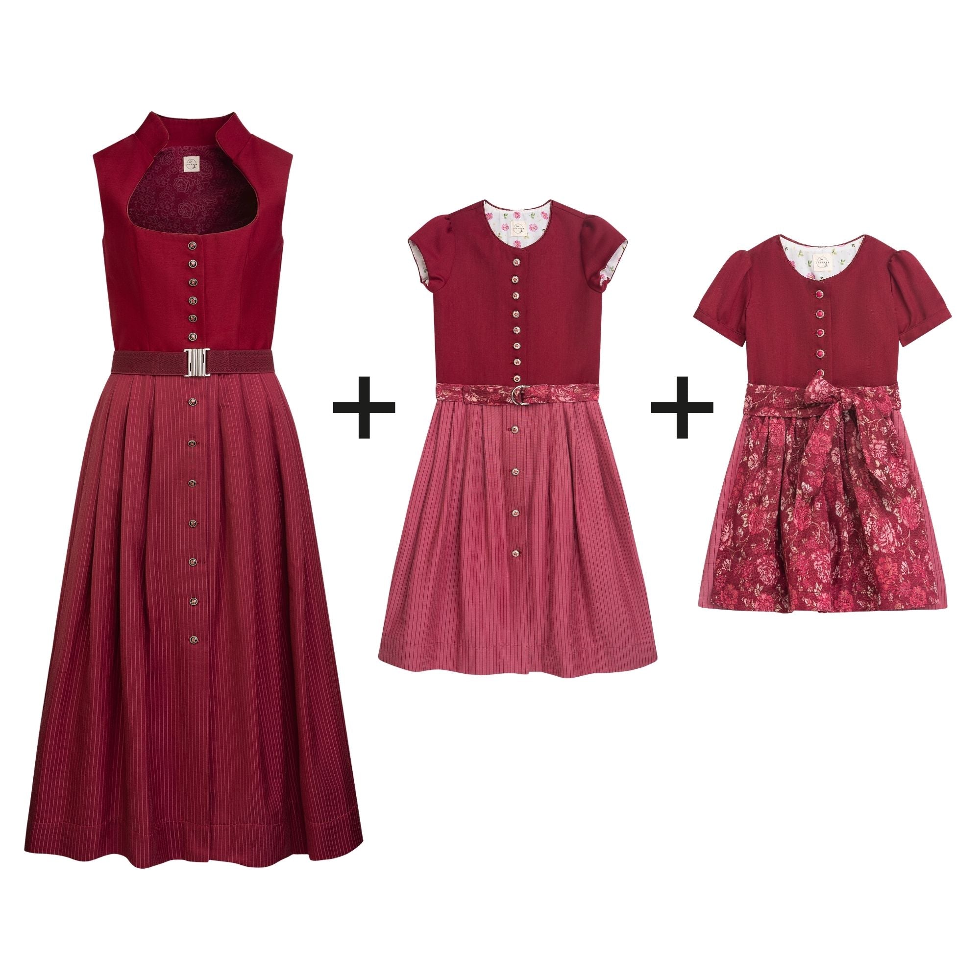Damendirndl & Kinderdirndl weinrot (C)