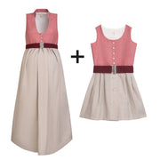 Umstandsdirndl + Kinderdirndl rosé/beige