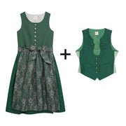 Dirndl & Weste grün
