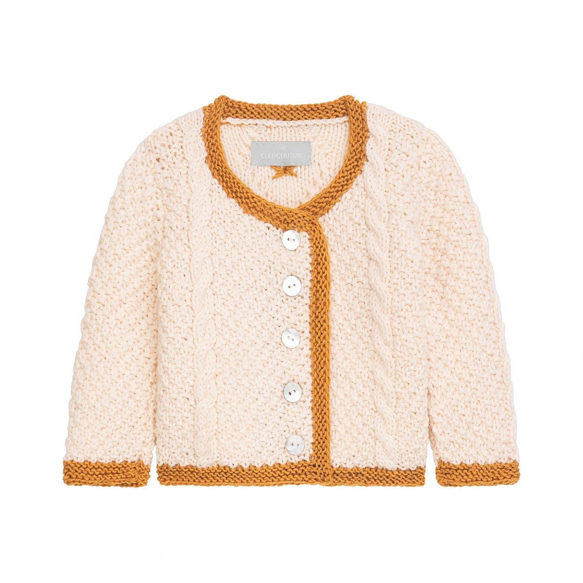 Kinderdirndl mit Strickjacke Ocker/Beige