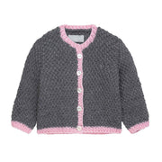 Trachten-Strickjacke Ida - Grau/Rosa