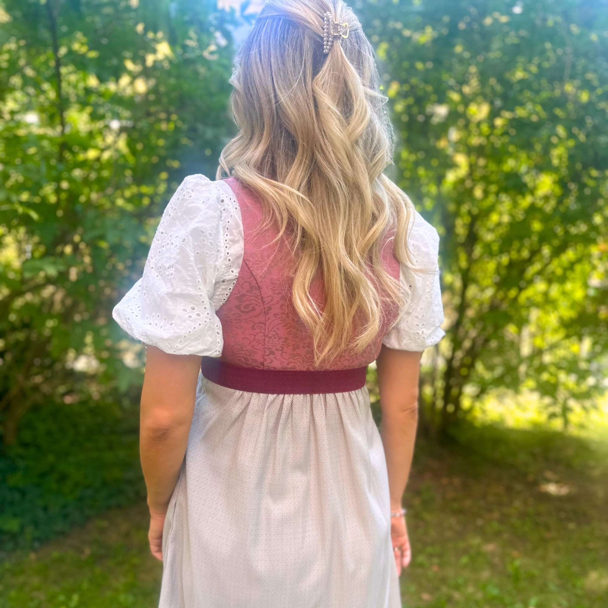Umstandsdirndl rosé/beige (Gürtel)