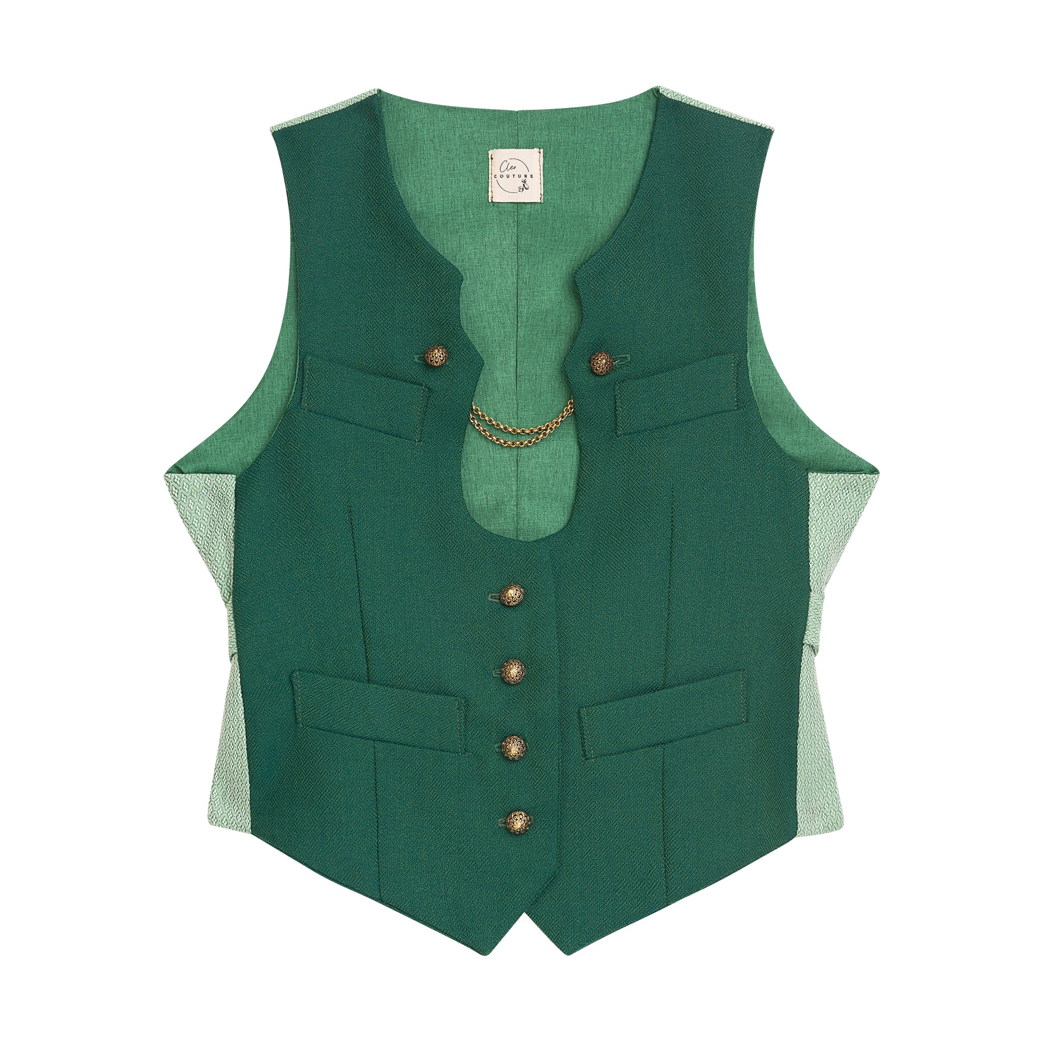 Dirndl & Weste grün